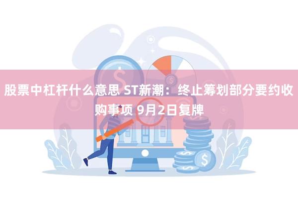 股票中杠杆什么意思 ST新潮：终止筹划部分要约收购事项 9月2日复牌