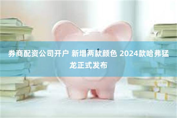 券商配资公司开户 新增两款颜色 2024款哈弗猛龙正式发布